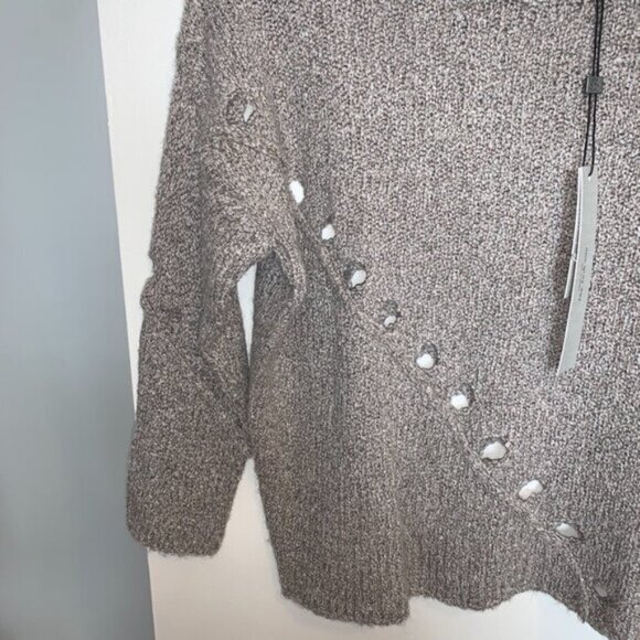 Revolve One Grey Day Grace Sweater Merino Alpaca Wool Knit Coastal Brown - Picture 11 of 16